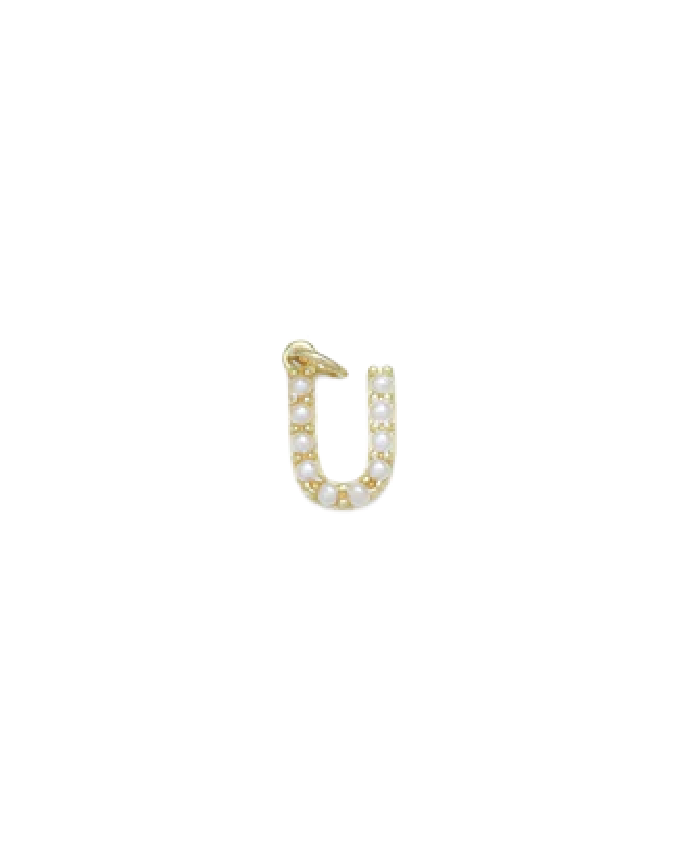 Gold Mini Pearl Initial Charm