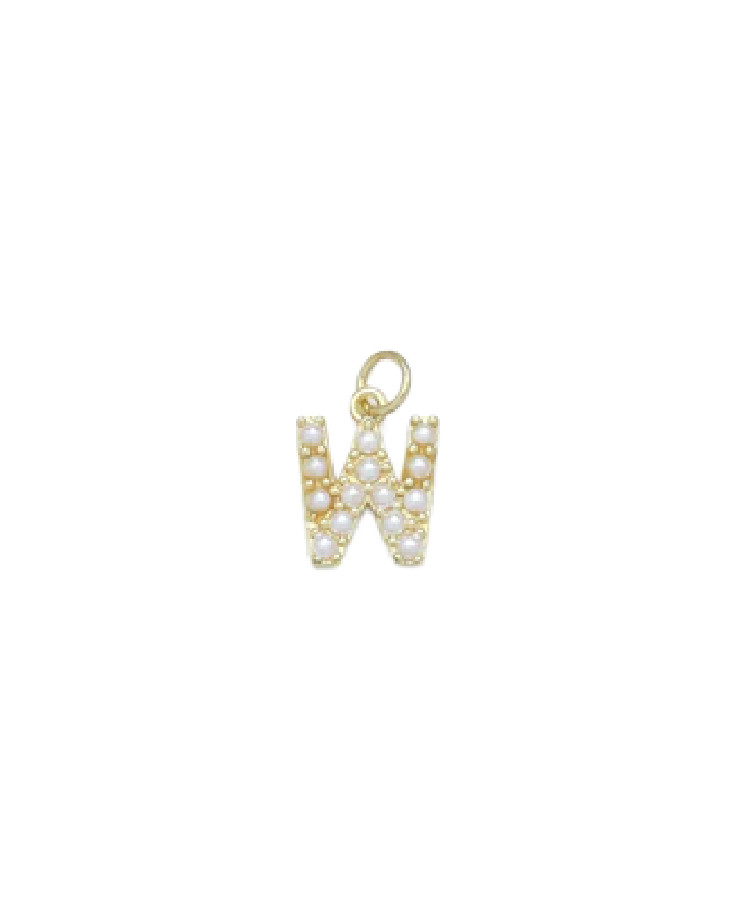 Gold Mini Pearl Initial Charm
