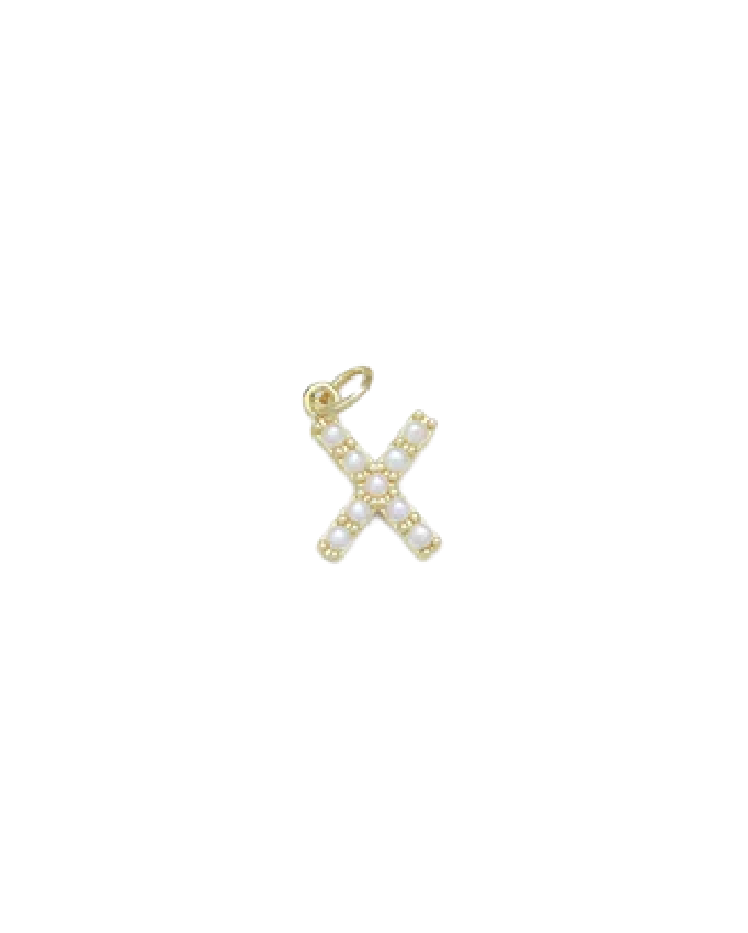Gold Mini Pearl Initial Charm