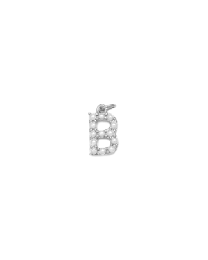 Silver Mini Pearl Initial Charm