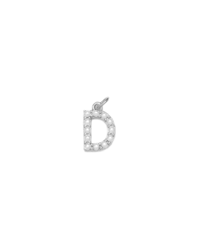 Silver Mini Pearl Initial Charm