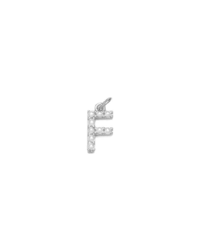 Silver Mini Pearl Initial Charm
