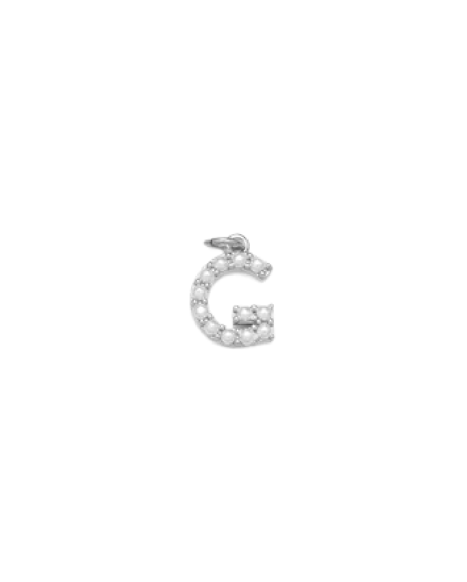 Silver Mini Pearl Initial Charm
