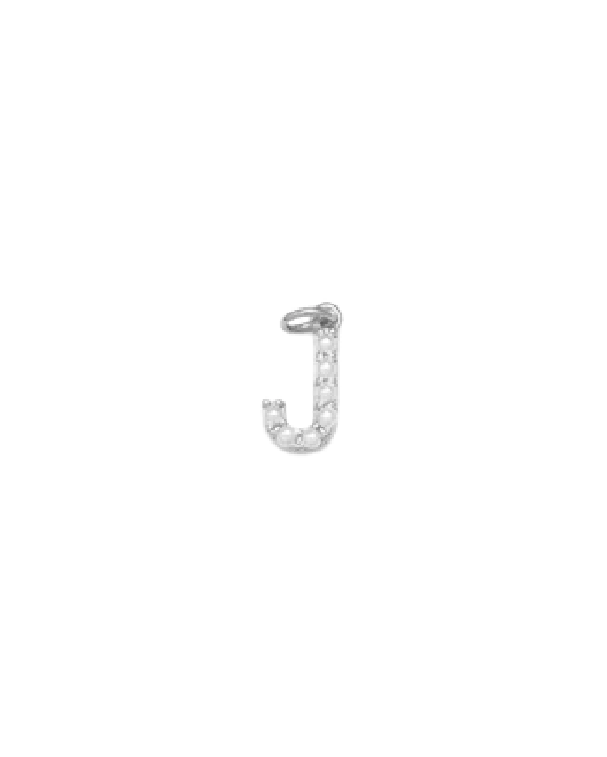 Silver Mini Pearl Initial Charm