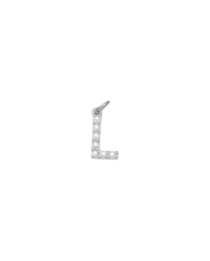 Silver Mini Pearl Initial Charm