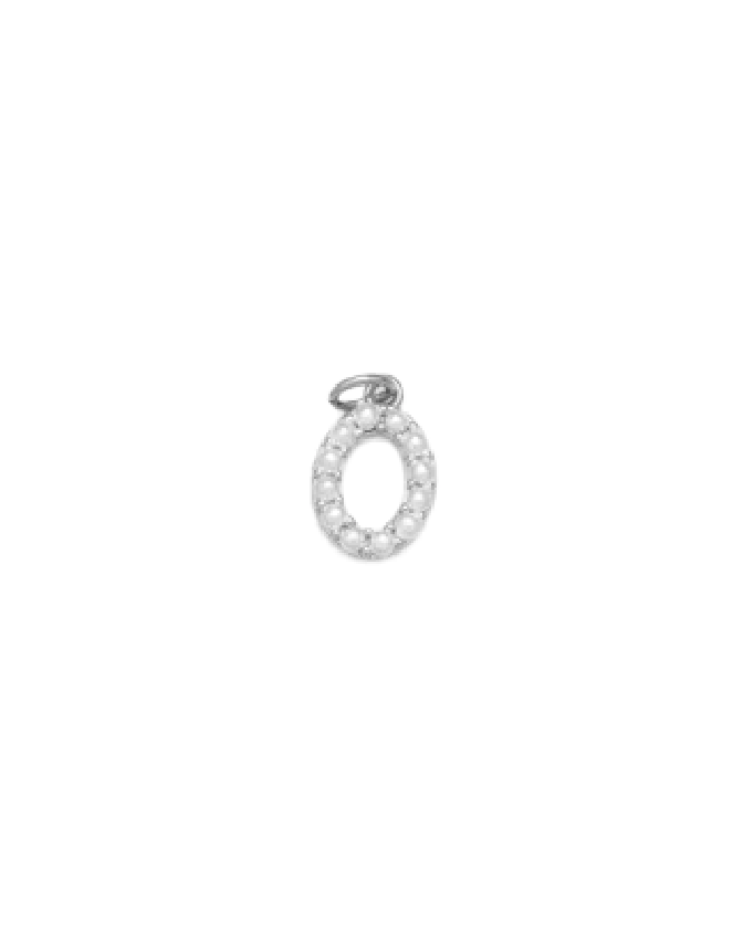Silver Mini Pearl Initial Charm