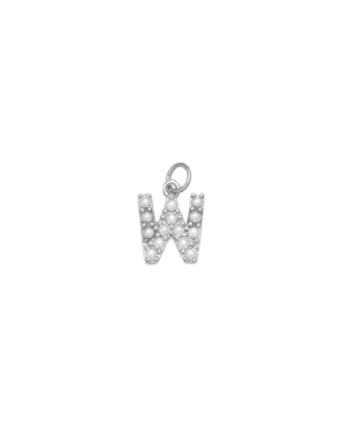 Silver Mini Pearl Initial Charm