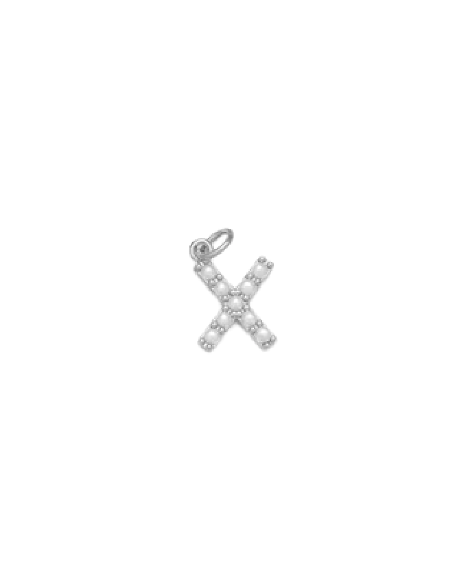 Silver Mini Pearl Initial Charm