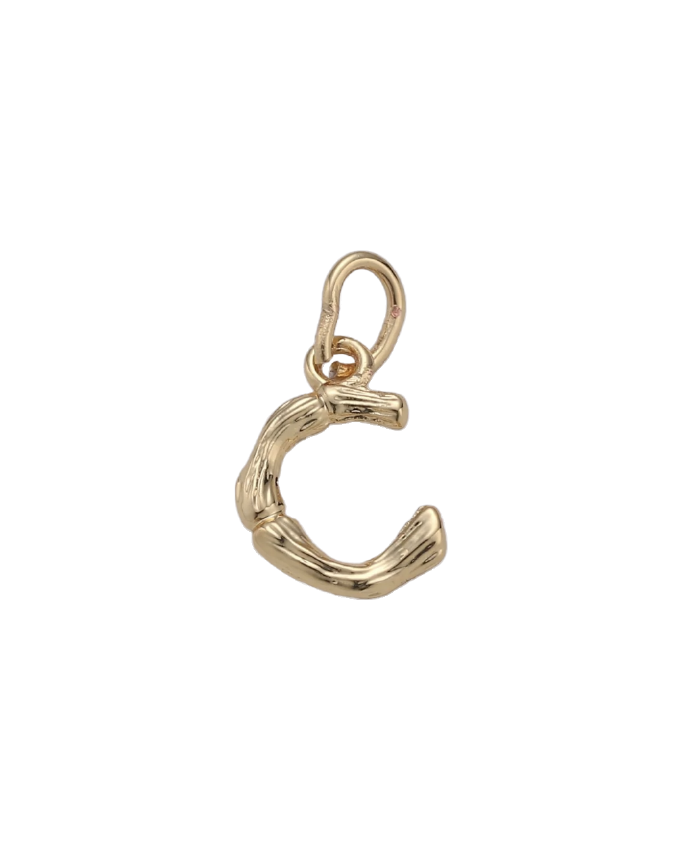 Tiny Bamboo Initial Charm