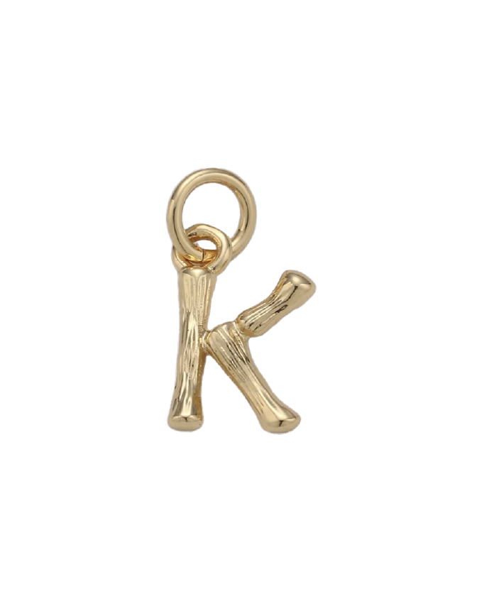 Tiny Bamboo Initial Charm