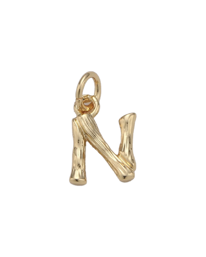 Tiny Bamboo Initial Charm