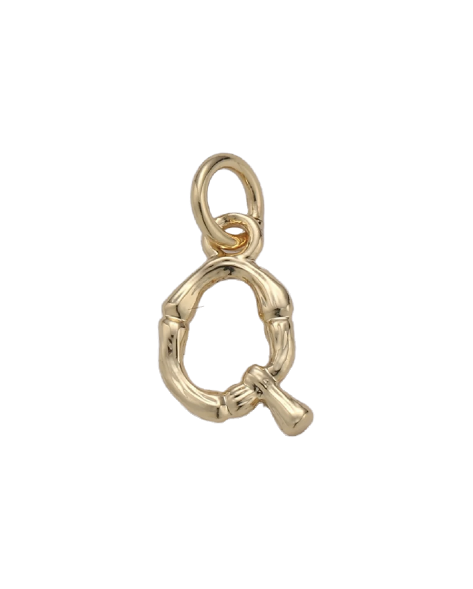 Tiny Bamboo Initial Charm