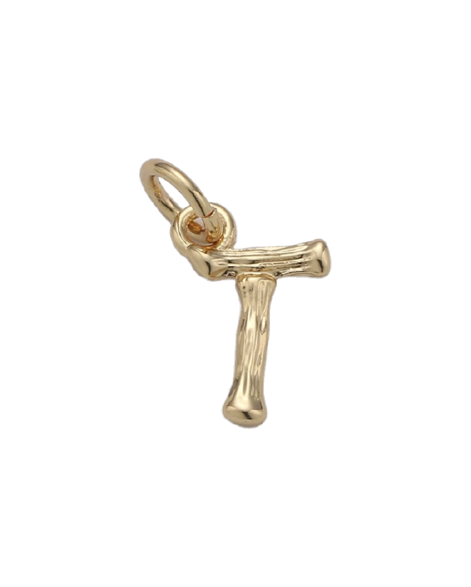 Tiny Bamboo Initial Charm