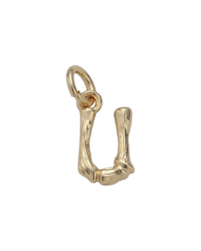 Tiny Bamboo Initial Charm